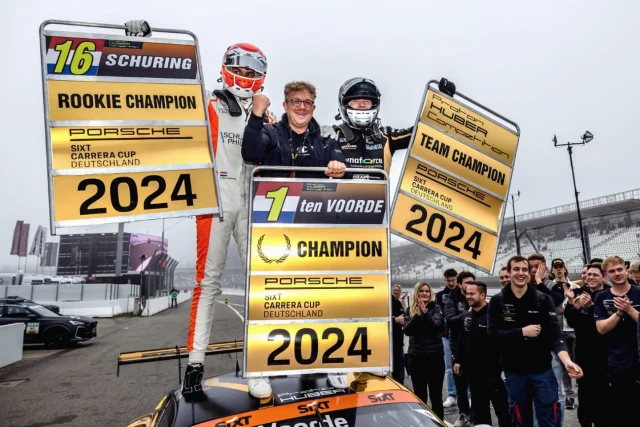 There are not enough words to describe my emotions now. I gave it my all and we did it. That's 8 Porsche Cup championships! And after 2020, 2021 and 2023 my 4th in Germany 🤩💪 

On top of that my mate @flynt.schuring became the PCCD 2024 rookie champion, we will surely celebrate that for a long time!❤️

Huge thank you to @huber_racing for their hard work and dedication. Becoming team champion is the cherry on top! We won the jackpot today! 😜 

To my sponsors and partners, your support means the world, I'm glad we were able to make this dream come true. 

To my family, friends, and fans, your constant encouragement and love have pushed me so much. I want to thank all of you for the amazing support throughout all my career 🙏

Für Gerhard

#porsche #carreracup #motorsport #racing  #porschecarreracupdeutschland #pccd #tenvoorde #hockenheim #911 #992